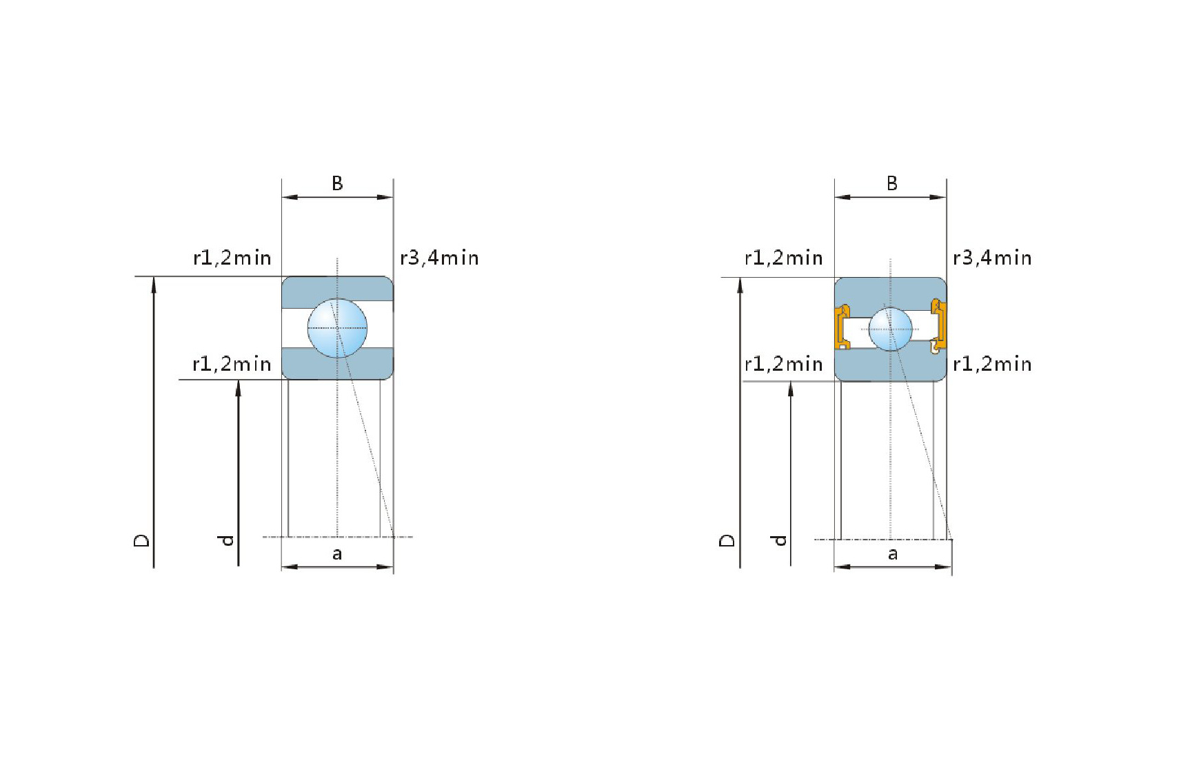 12 High precision angular contact ball bearing 高精度角接触球轴承 剖面图.JPG_扩边
