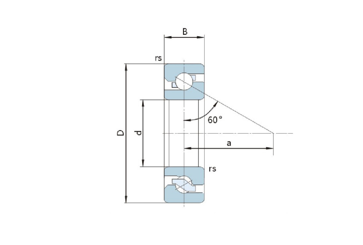14 One-way thrust angular contact ball bearing 滚珠丝杠 单向推力角接触球轴承 剖面图_扩边