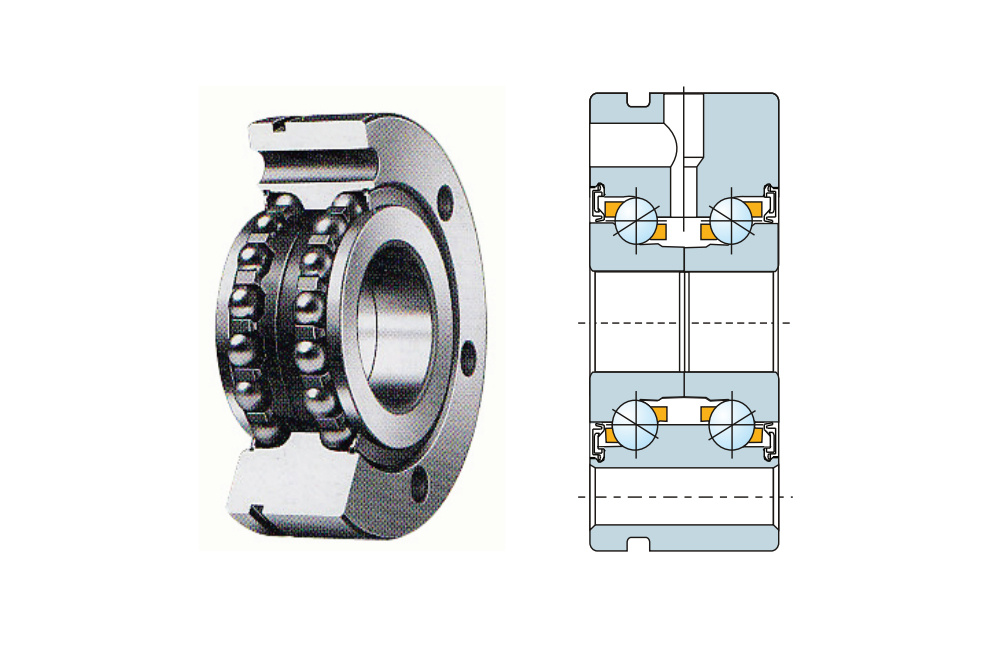 15 Two-way thrust angular contact ball bearing 双向推力角接触球轴承 剖面图_扩边