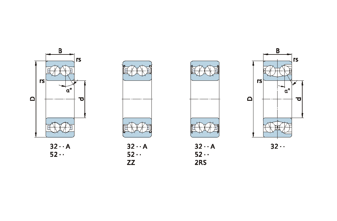 3 Double row angular contact ball bearing 双列角接触球轴承 剖面图.JPG_扩边