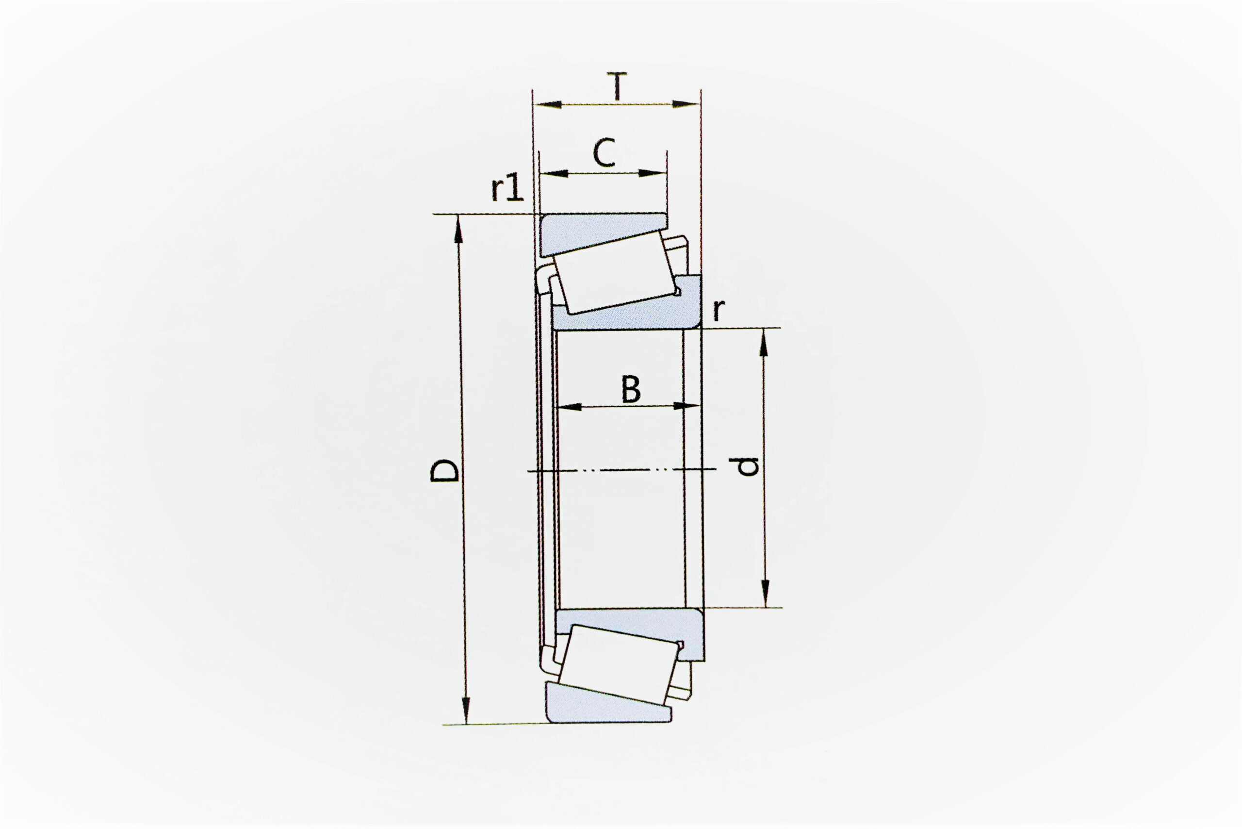 8 Taper roller bearing 圆锥滚子轴承剖面图_扩边