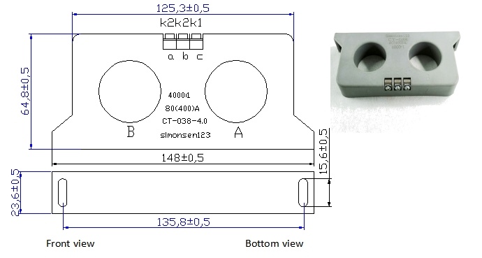 400a/100ma ct 038 three phase current transformer