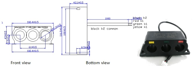 300a/100ma ct 138 three phase current transformer