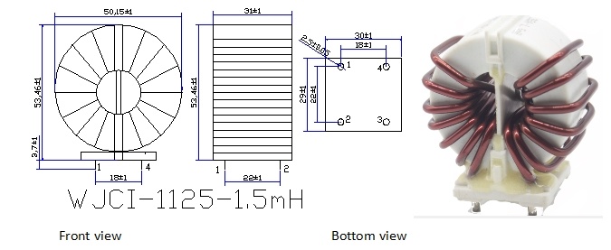 wjci 1125 1.5mh/30a toroid coil inductor