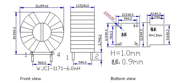 6mh/6a wjci 1171 common mode chock inductor coil