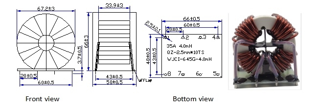 35a/4.5mh 6mh/30a wjci 645 emc emi coil inductor