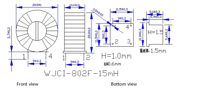 wjci 802f 20mh 2a emc and emi inductor