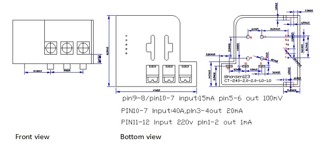 15ma 7.5ua 1ma 240 three phase current transformer