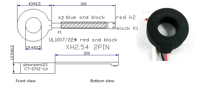 100a 150a 250a/100ma ct 070z current transformer