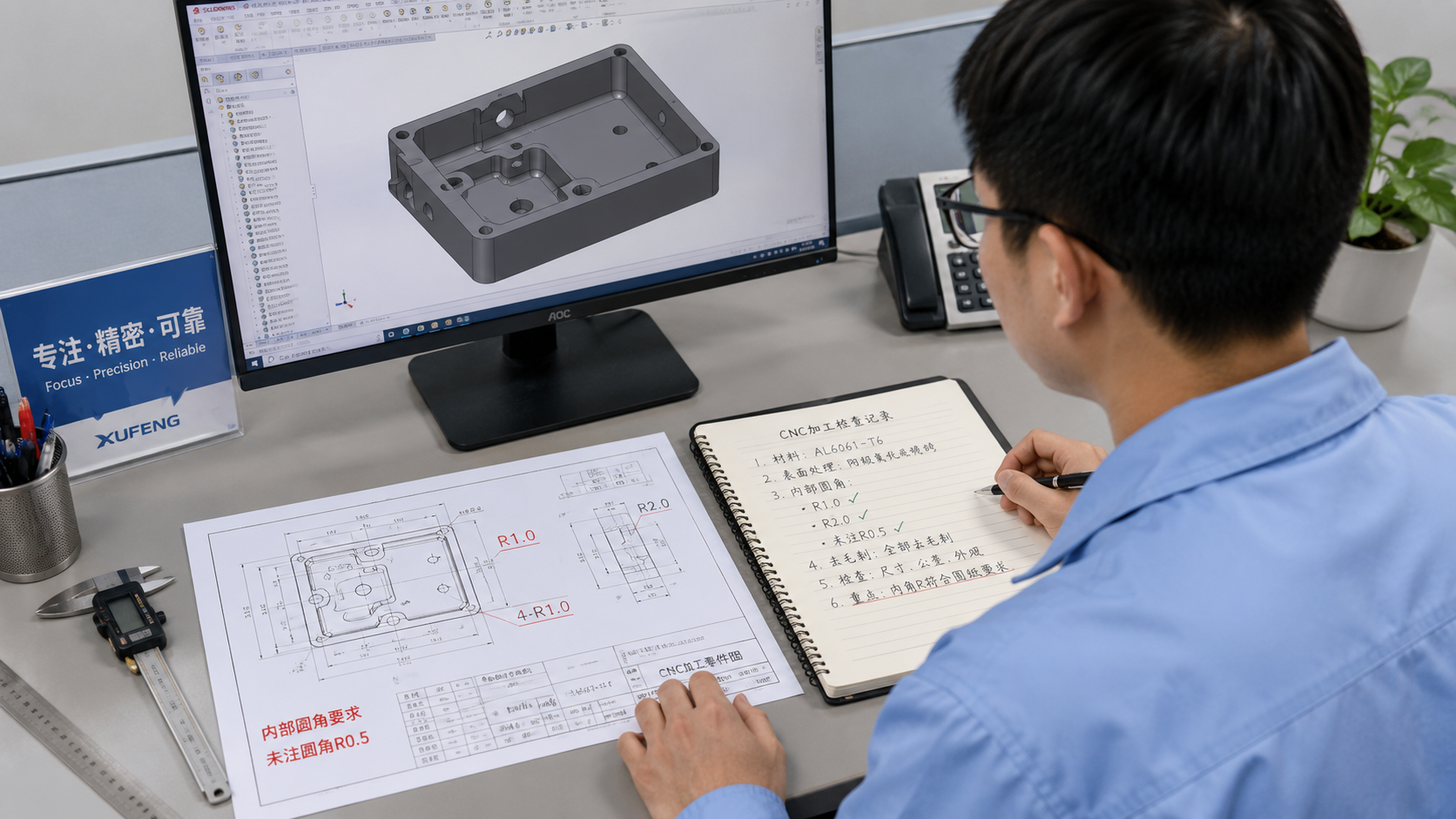 主图：cnc internal corner radius dfm review