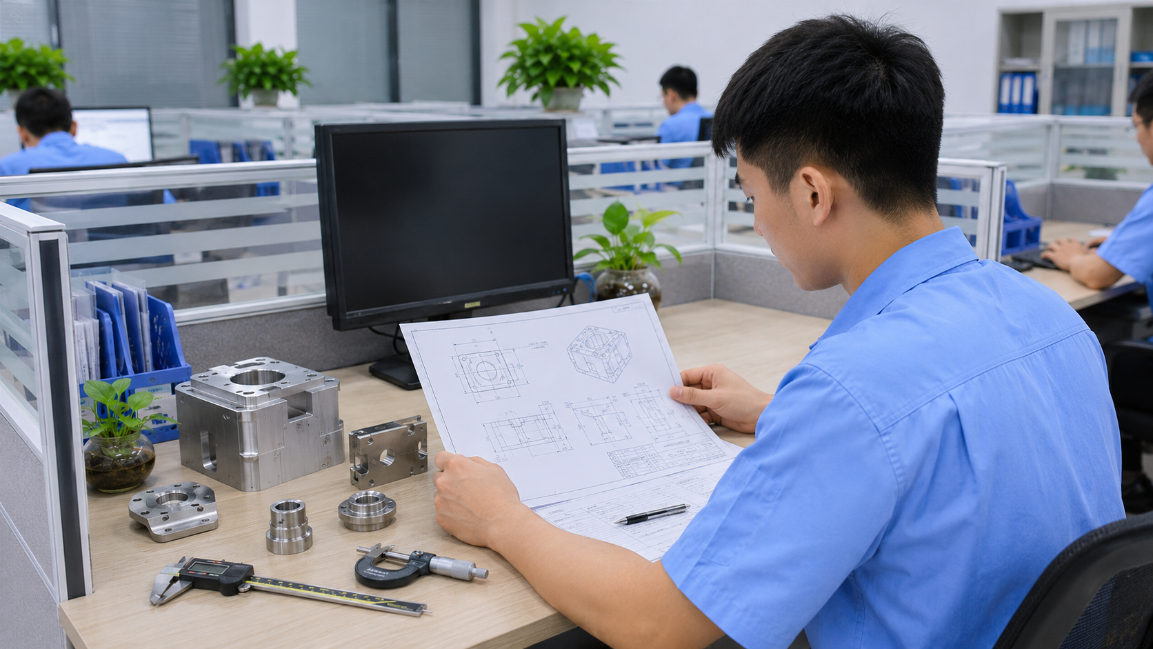 主图：dfm tolerance review for custom cnc machined parts