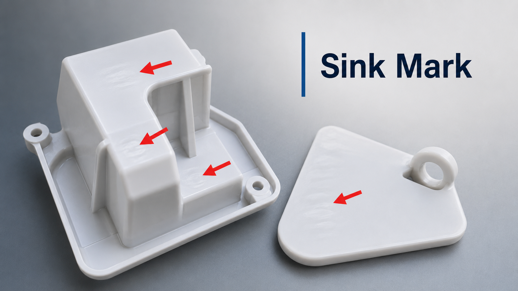 主图：injection molded plastic part sink mark inspection