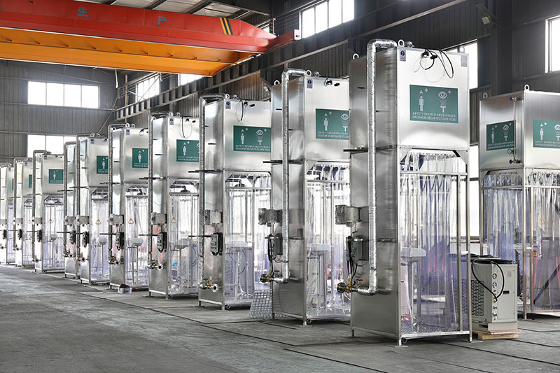 Emergency shower rooms arranged in the factory for the Algeria project