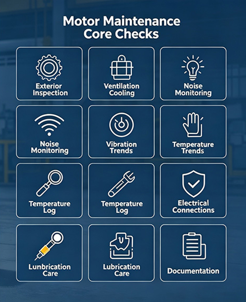 industrial motor maintenance checklist to extend service life 1