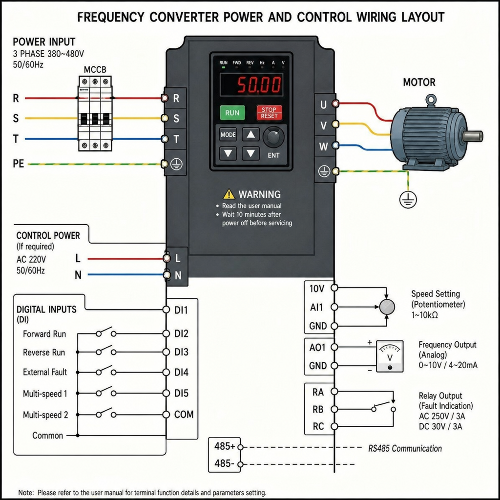 basic wiring guide for frequency converter power & control circuits 1