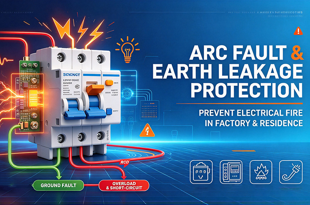 26.10.28 arc fault & earth leakage protection for circuit breakers prevent electrical fire in factory & residence 封面