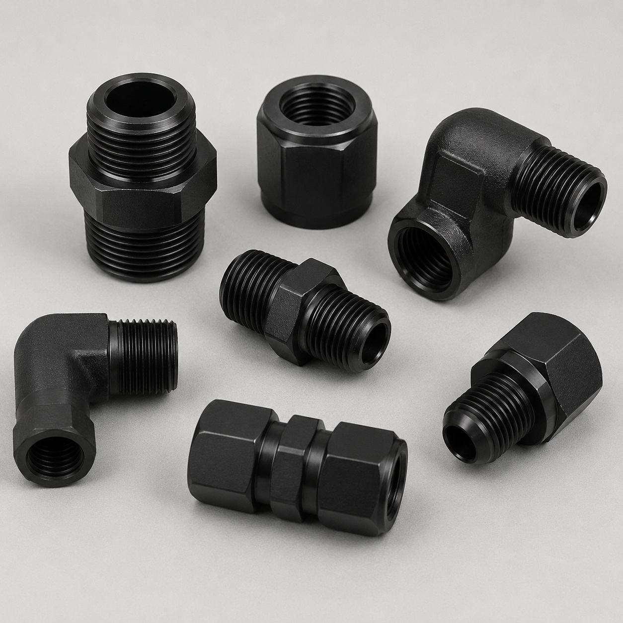 10 black fittings