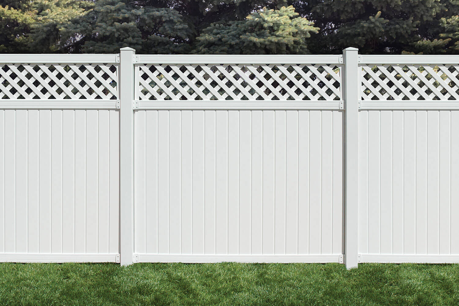 6’ x 6’ belfast lattice top privacy fence panels and gate white