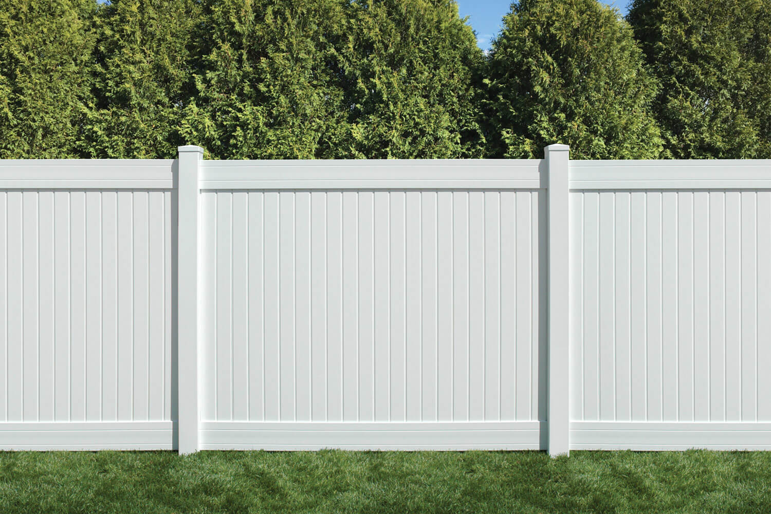 6' x 8' wexford privacy fence panels and gate tan white