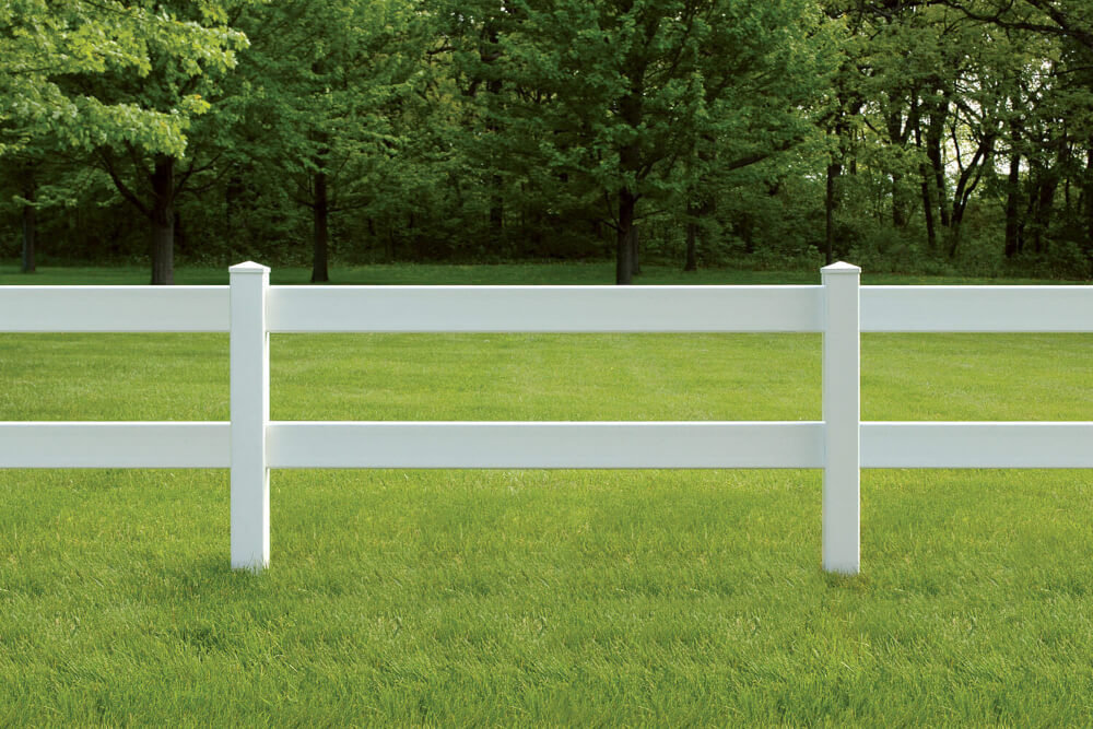 two rail fence white