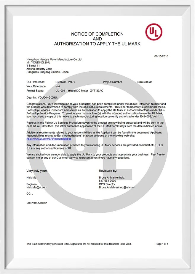 imgi 15 ul certificate