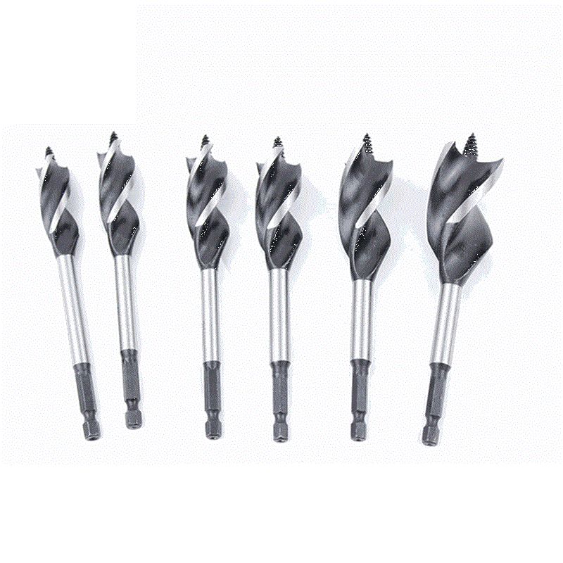 6pcs hex shank wood auger drill bits set