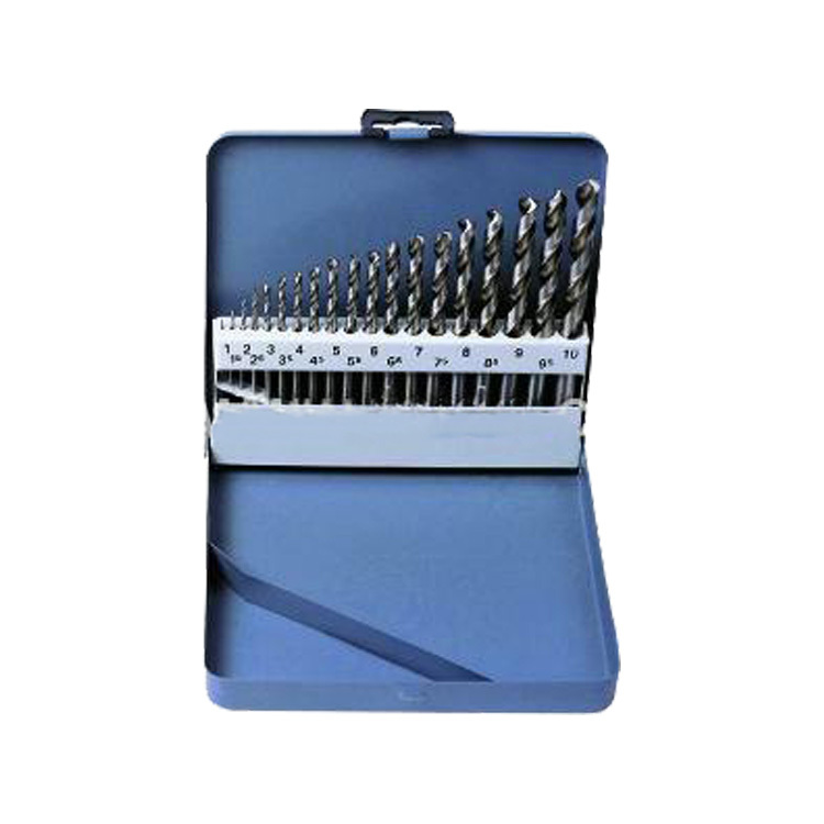 19pcs fully ground hss twist drill bits set