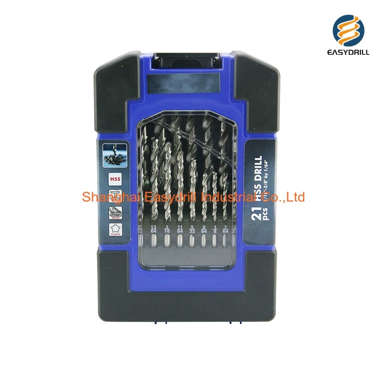 21pcs imperical sizes hss twist drill bits set