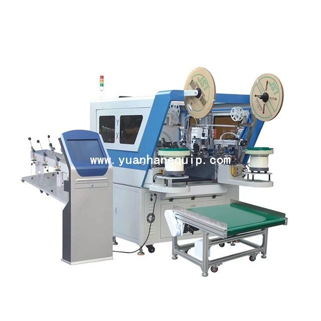 2 heads crimping and housing connector assembly machine