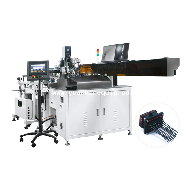 wire soldering and housing connector insertion machine