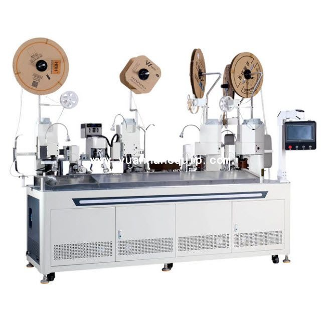 multiple wire twisting and heat shrink tube inserting machine