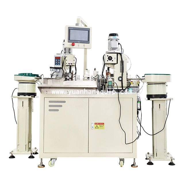 fully automatic vibration plate feeding two sides crimping machine