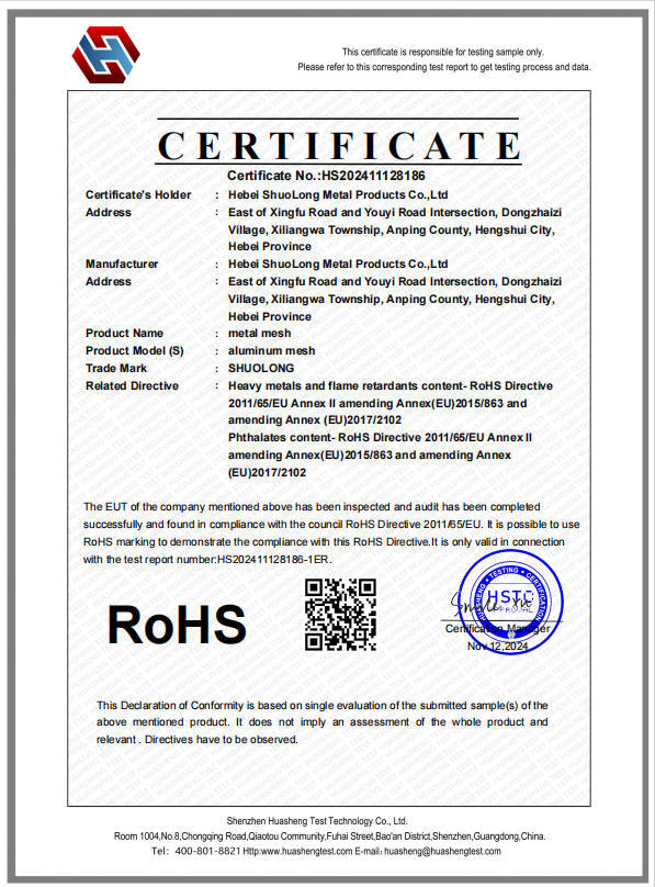 rohs aluminum mesh