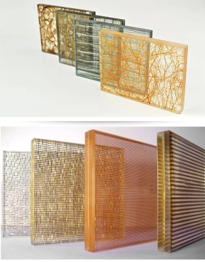 glass laminated metal mesh
