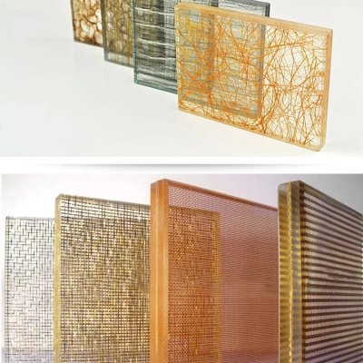 glass laminated metal mesh