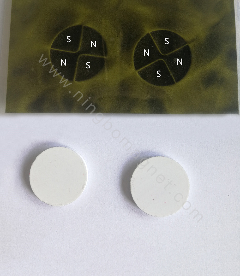 Customized Size 4-Poles Ferrite Disc Magnet With Stoving Varnish