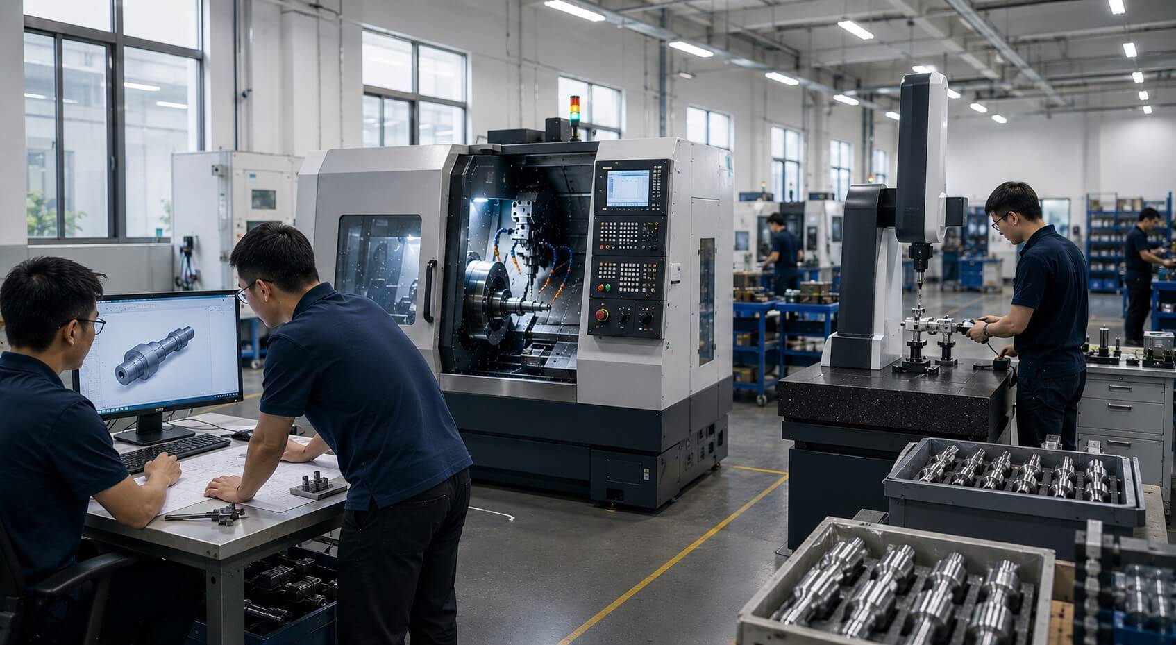 materials selected for function, machinability and production stability